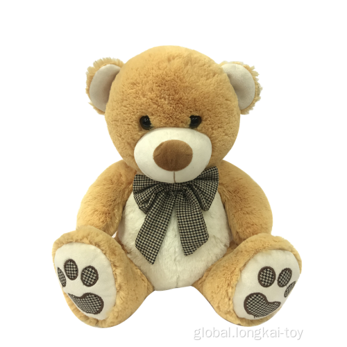 Plush Bears Brown Teddy Bear With Ribbon Bow Factory